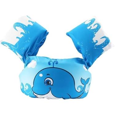 Imagem de Boia Infantil com Colete Flutuador, Colete Salva-Vidas para Crianças, Auxiliar de Natação com Braçadeiras (Baleia)