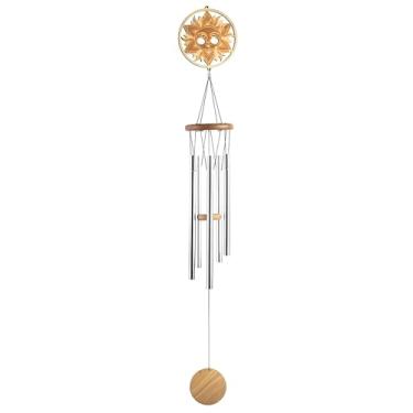 Imagem de ICE ARMOR Silhueta de madeira de 86 cm de comprimento, estátua de sino de vento, escultura, ornamento, decoração de jardim, ideias para inauguração de casa, feriados e aniversários, ótima adição