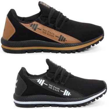 Imagem de Kit 2 pares de Tênis Esportivo Unissex Haymax Cross Corrida, Preto car