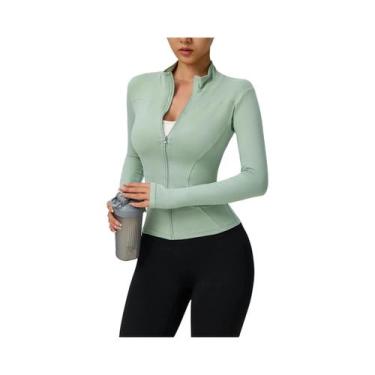 Imagem de Jaqueta Esportiva Feminina De Manga Longa Com Gola Alta Para Treinamen