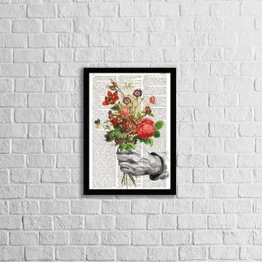 Imagem de Quadro Bouquet De Flores 33X24Cm - Com Vidro Moldura Preta