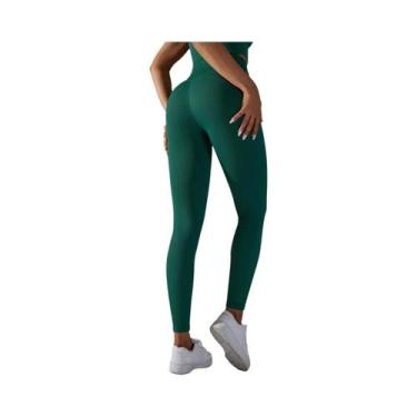 Imagem de Calças De Yoga Sem Costura De Cintura Alta Para Mulheres Leggings De F
