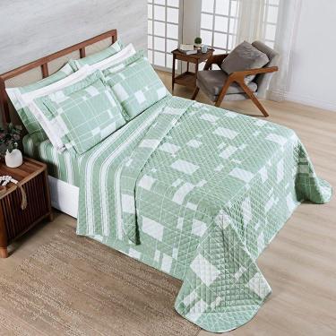 Imagem de Cobre Leito Casal Dupla Face Sublime 400 Fios Micropercal Estampa Adria