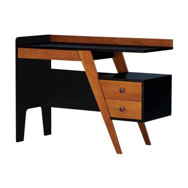 Imagem de Escrivaninha 3 Gavetas Skrive - Amêndoa Preto