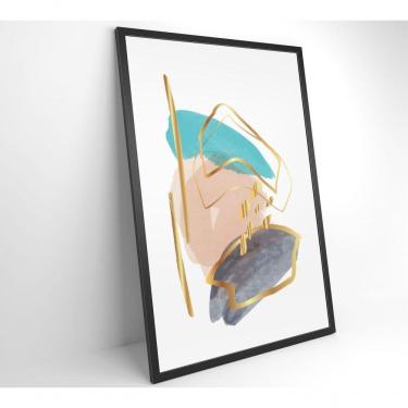 Imagem de Quadro Abstrato Branco Com Linhas E Cores Medidas 80x120 Cm Impressão Tecido Canvas