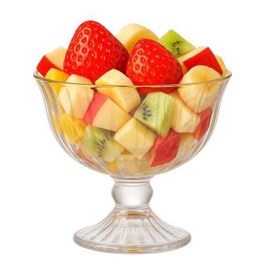 Imagem de Taça De Sobremesa Vidro Borda Dourada Melina Mini Bowl Com Pé 200ml Haüskraft