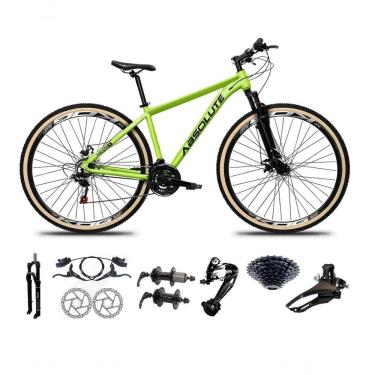 Imagem de Bicicleta Aro 29 Absolute Nero 5 Freio Hidráulico K7 27v Alumínio Garfo Com Trava Mtb Verde Tam: 19