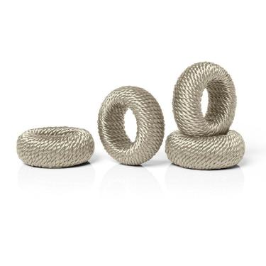 Imagem de Anel De Guardanapo Copa E Cia 4 Peças Rayon Champagne