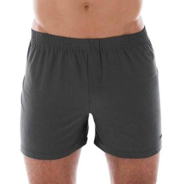 Imagem de Cueca Samba-Canção Risca de Giz Mash 154.01 Toque de Seda, M, Cinza mé