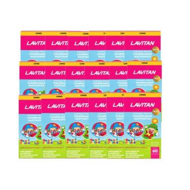 Imagem de Kit 18 Lavitan Vitamina Kids Tutti-Frutti 60 Comp Cimed. Sabor:Tutti-F