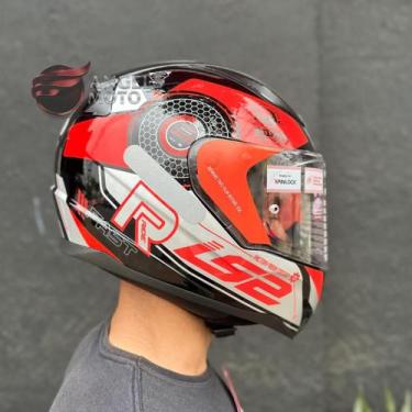 Imagem de Capacete LS2 FF353 Rapid Stratus Black Red Silver, Vermelho, 54