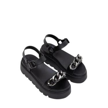 Imagem de Sandália Petite Jolie Wish Plataforma Corrente, Preto, 38