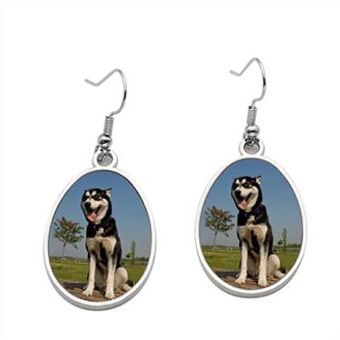 Imagem de Brincos Husky siberiano 2 – Brincos pendentes para meninas – Presente de festa de aniversário dos namorados