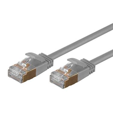 Imagem de Monoprice SlimRun Cabo Ethernet Cat6A – Cabo de rede Internet – RJ45, trançado, STP, fio de cobre puro e desencapado, 36AWG, 3 metros, cinza