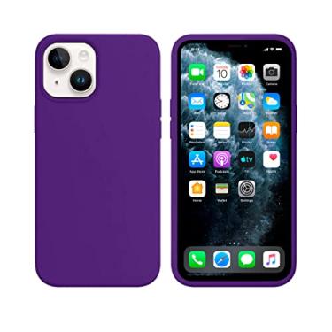 Imagem de Capinha Colorida Compatível Com iPhone 14 Vermelha ,Preta, Laranja, Amarela, Azul, Rosa, Pink, Branca, Lilás, Marrom, Verde, Roxo, Bordô, Case Slim Flexível Aveludada Com 3 Camadas De Proteção PREMIUM ONYK (Roxo)