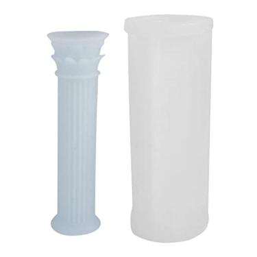 Imagem de vela silicone coluna romana com 5 peças | silicone para fondant coluna romana - listras circulares para casamento, jantar velas casamento, fazer velas artesanais, 2 estilos Zekkle