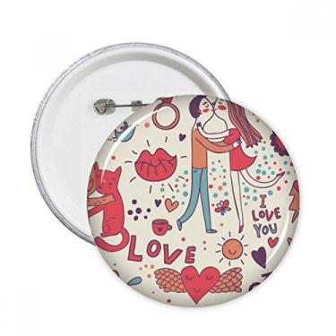 Imagem de Broche redondo com estampa de flores para casais, 5 peças