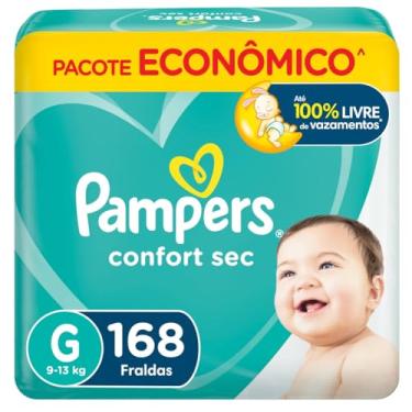 Imagem de Fraldas Pampers Confort Sec G 168 Unidades, Pampers
