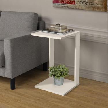 Imagem de Mesinha Off White Lateral Prática e Resistente Para Objetos - Colomi
