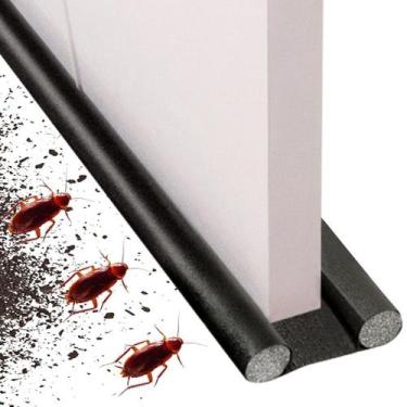 Imagem de Kit com 5 Veda Porta de 80 cm a 90 cm Impermeável Ajustável Preto Cont