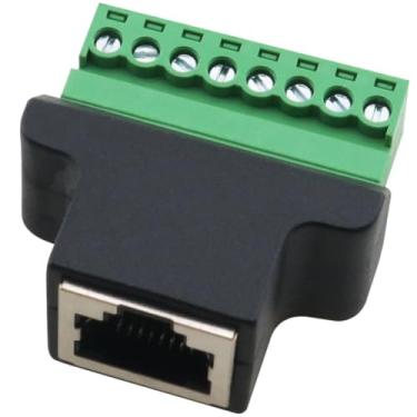 Imagem de DGZZI Divisor fêmea RJ45 8 pinos terminais sem solda para Cat7 Cat6 Cat5 Cat5e Ethernet extensor CCTV digital DVR adaptador adaptador de rede