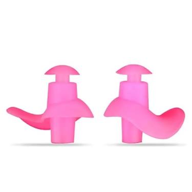 Imagem de Protetor de Ouvido para Natação em Silicone Flexível, Tampão Auricular - Adulto e Infantil (Rosa, Infantil)