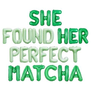 Imagem de Balterever She Found Her Perfect Match Decorações de despedida de solteira Matcha She Found Her Perfect Banner Match Made In Heaven Decorações de despedida de solteira para chá de panela, artigos de