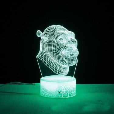 Imagem de Lâmpada de luz noturna Donkey Shreks Anime Decor 3D Illusion