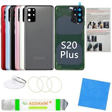 Imagem de Painel de vidro da tela traseira de substituição para Galaxy S20+ com manual de instalação + lente de câmera pré-instalada + todo o adesivo + kit de ferramentas para Samsung Galaxy S20 Plus 5G SM-G985