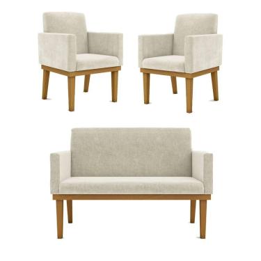 Imagem de Kit 03 Poltronas Reforçada Courino1 Namoradeira Reforçada