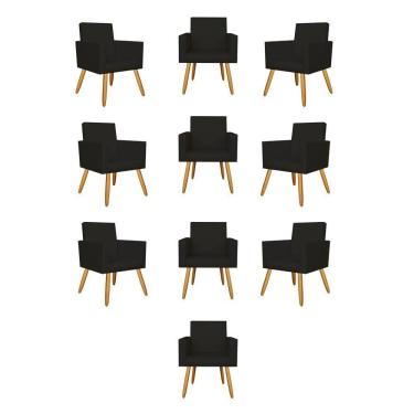Imagem de Kit 10 Poltronas Nina Courino - courino Preta