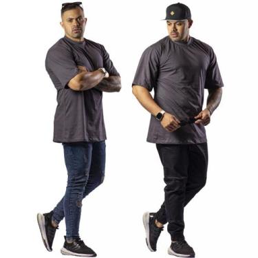 Imagem de Camiseta Oversized Masculina Camiseta Algodão Fio 30.1 Lisa - RM Fabri