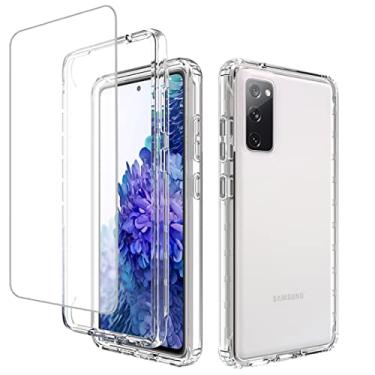 Imagem de Zoeirc Capa para Galaxy S20 FE 5G, capa para Samsung S20 FE 2022 SM-G781U com protetor de tela de vidro temperado, capa macia 360 à prova de choque transparente para Samsung Galaxy S20 FE