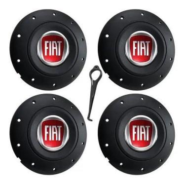 Imagem de Jogo 4 Calota Centro Roda Ferro Fiat Aro 13 14 15 Amarok