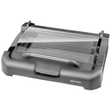 Imagem de Churrasqueira Elétrica Antiaderente Portátil, Serve até 4 Pessoas, 1800W, 110v, SECURA GR 1503XL 1700W, Preto