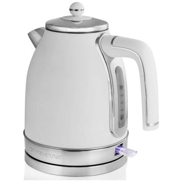 Imagem de Chaleira Elétrica 1.7L em Aço Inoxidável com Desligamento Automático e Medidor de Água, 1500W, Branca, 110v, OVENTE KS777W, Branco