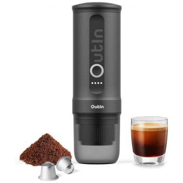Imagem de Mini Máquina de Café Expresso Portátil 80mL, 12V, Outin, Cinza