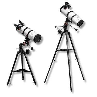 Imagem de Telescópio Refletor Newtoniano 130mm Uranum EQ3 Astronômico Luneta Para ver Nebulosas Planetas Galáxias Estrelas (Preto-branco)