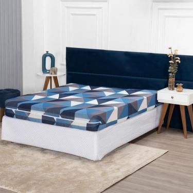 Imagem de Capa Colchão King 40Cm Zíper Protetor Malha Estampada 1 Peça - Ametist