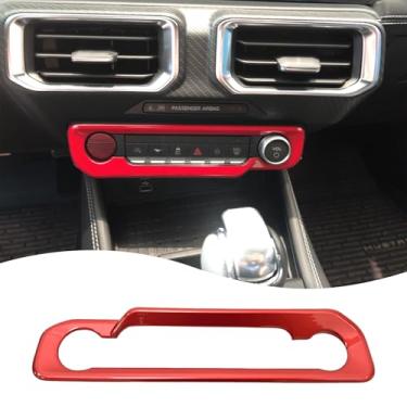 Imagem de Capa de painel de controle A/C, para Ford Mustang 2024 2025 2026 - ABS Wine Red Dashboard AC Air Vent Outlet Sport Interior Trim Accessories