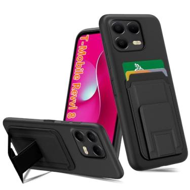 Imagem de Capa de telefone compatível com T-Mobile T Phone 3 Pro, suporte magnético multifuncional dobrável para cartões, suporte, suporte, carteira à prova de choque, capa protetora para T-Mobile T Phone 3 Pro