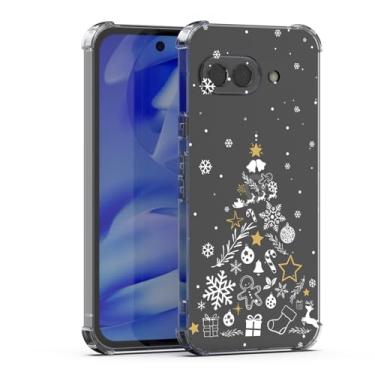 Imagem de Xmax Capa para Google Pixel 9A transparente, linda estampa de árvore de Natal, capa para celular infantil e meninas, capa protetora transparente à prova de choque para celular para Pixel 9A