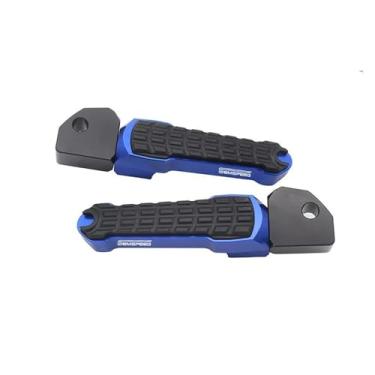 Imagem de Anti-derrapante Para r3 r25 mt25 mt03 2014-2018 2019 2020 com logotipo pé pegs esquerda direita segurar plataforma apoio para os pés(Azul)