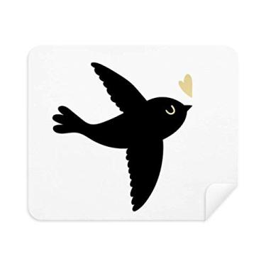 Imagem de Limpador de tela Lover Bird Heart Quote Style Pano de limpeza 2 peças Tecido de camurça