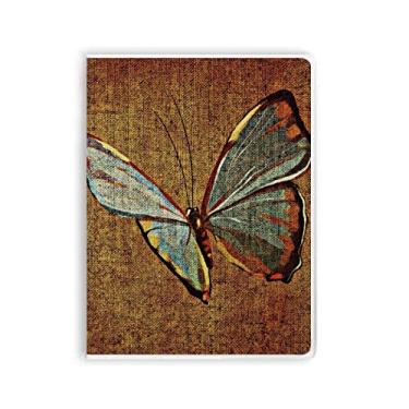 Imagem de Caderno de desenho de borboletas de linho, design tradicional bordado, capa de chiclete, diário de capa macia