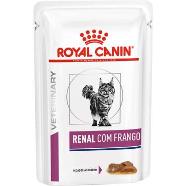Imagem de Ração Royal Canin Sachê Feline Veterinary Diet Renal Frango para Gatos com Doença nos Rins - 85 g