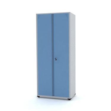 Imagem de Armário para Escritório 2 Portas Aço 4 Prateleiras Pandin Móveis Cinza/Azul Dali