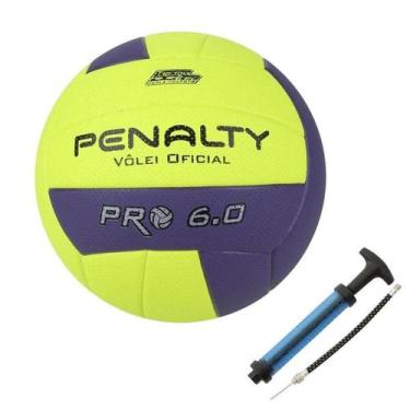 Imagem de Kit Bola de Vôlei 6.0 Pro X + Bomba De Ar Penalty, Azul