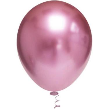 Imagem de Balão Redondo N090 Platino Rosa - Pacote com 25 Unidades - Riberball