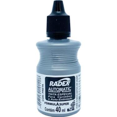 Imagem de Tinta para Carimbo Preta 40ML Automático Caixa com 12 - Radex